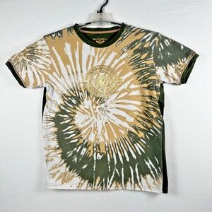 Bucheli Moda Italia Style Graphic Medusa Reverse Tie Dye Green Tan Size XL